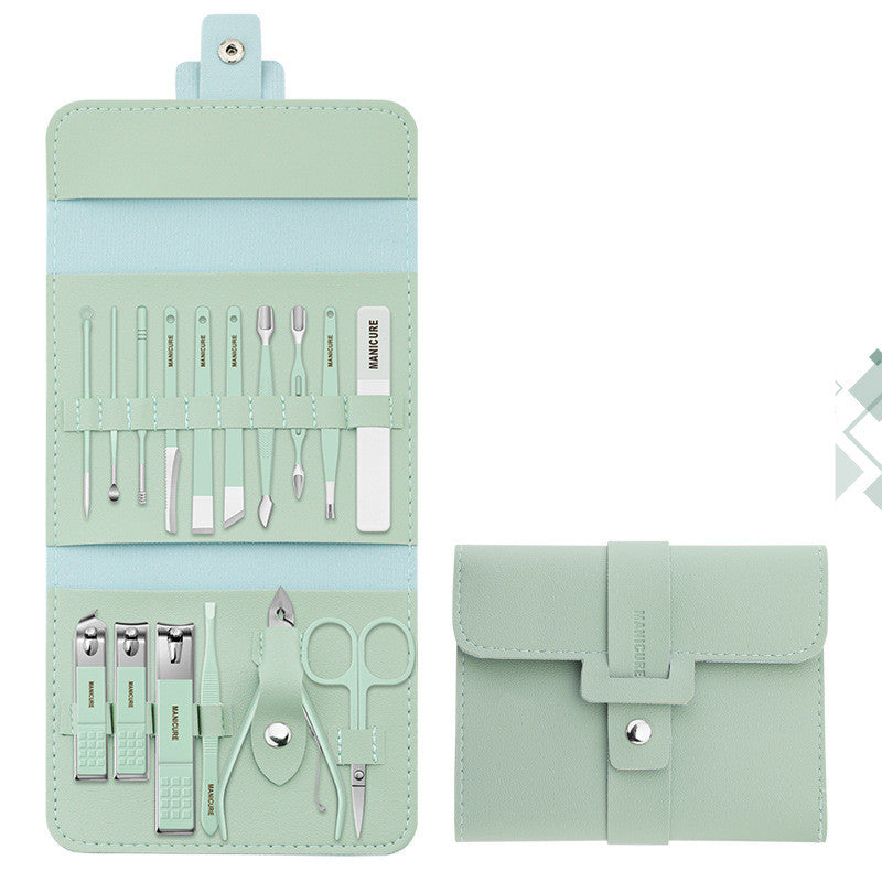 16-Pcs Nail Clipper & Manicure Set with PU Bag