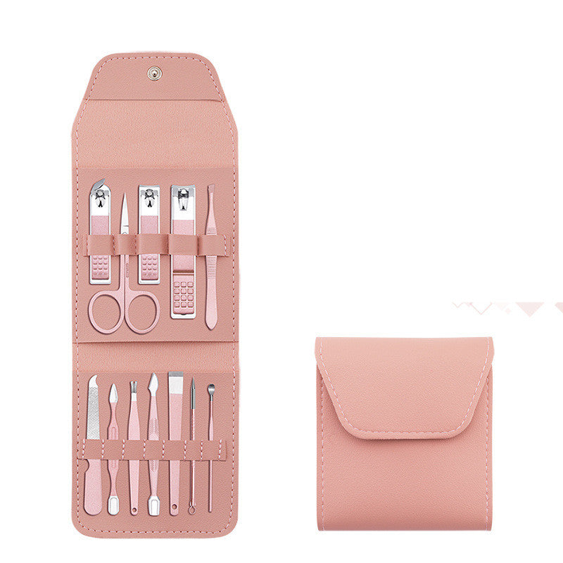 16-Pcs Nail Clipper & Manicure Set with PU Bag