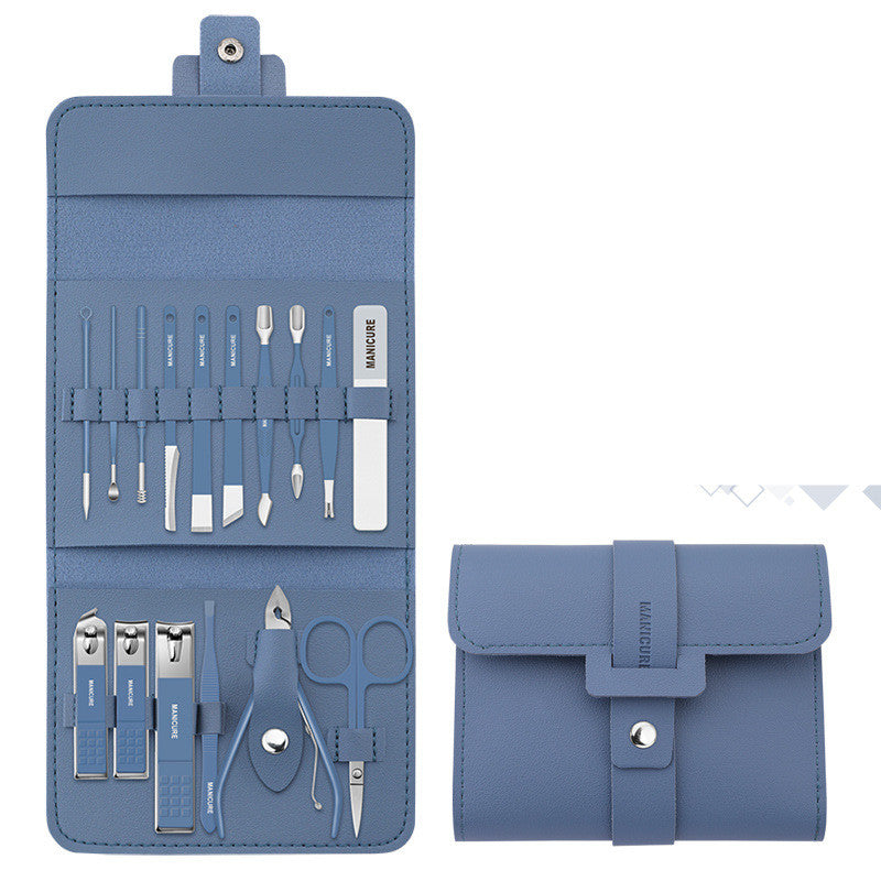 16-Pcs Nail Clipper & Manicure Set with PU Bag