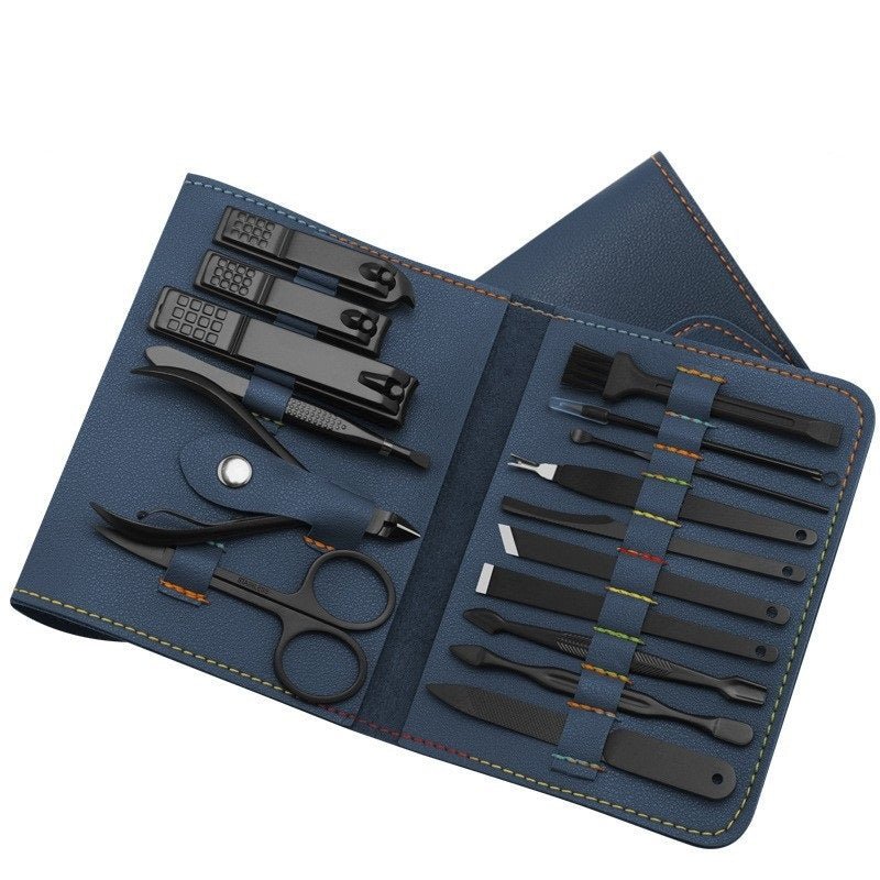 16-Pcs Nail Clipper & Manicure Set with PU Bag